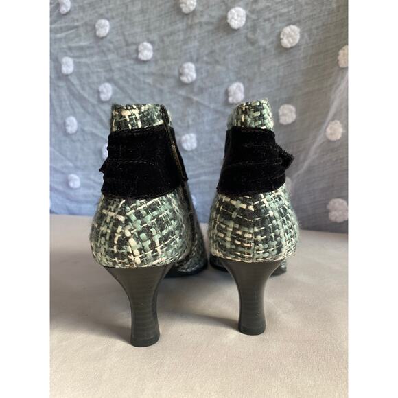 Chic Tweed & Velvet Ankle Boots - Size 7 - Picture 5 of 8